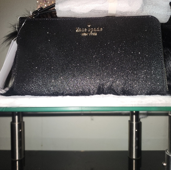 Kate Spade Black Glitter wristlet - Picture 4 of 4